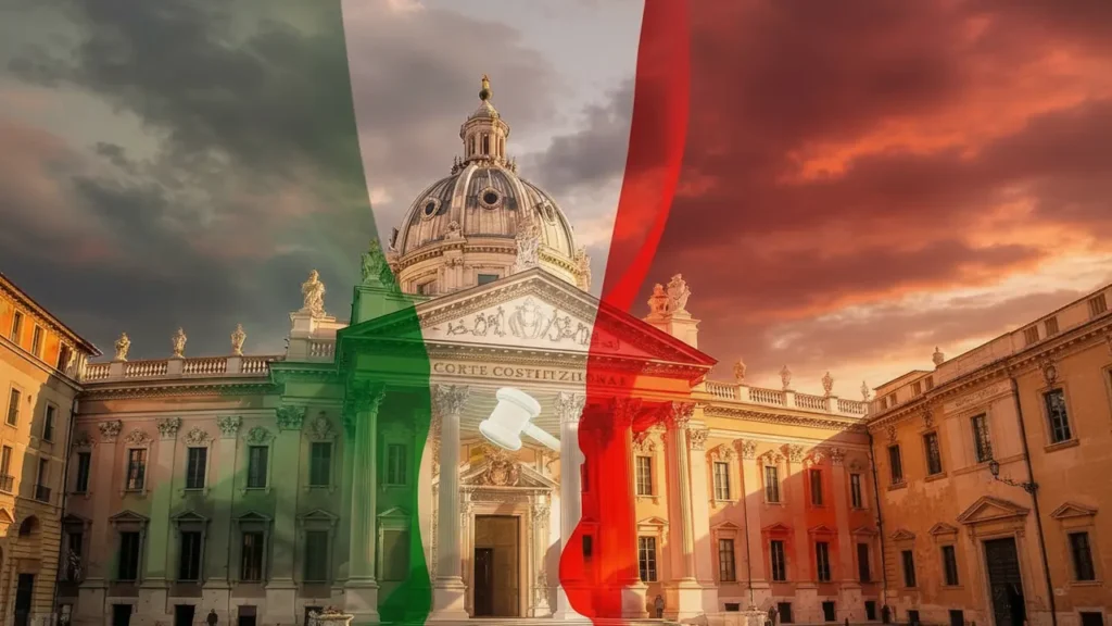 Imagem ilustrativa da corte costituzionale representando o julgamento da cidadania italiana