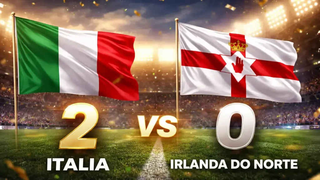 Seleção da Itália mais próxima da Copa do Mundo após vitória por 2 x 0