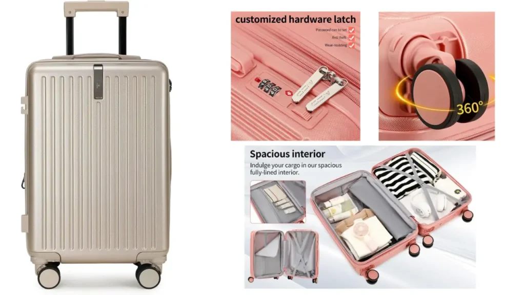 Mala Bordo 10kg Bagagem de Mão Expansível Padrão ANAC com 4 Rodas Duplas 360° Cadeado Antifurto, Alça Lateral com Divisória, Leve Resistente