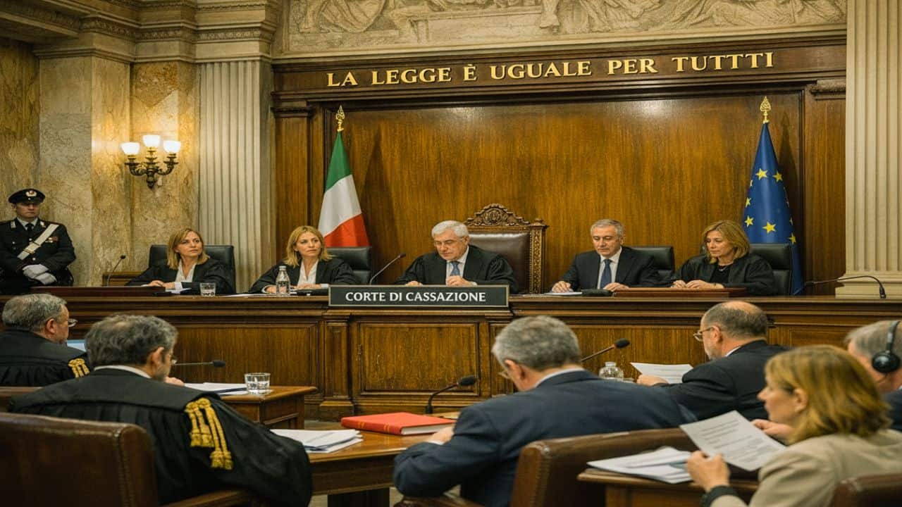 Tribunal italiano discutindo cidadania italiana em audiência oficial.