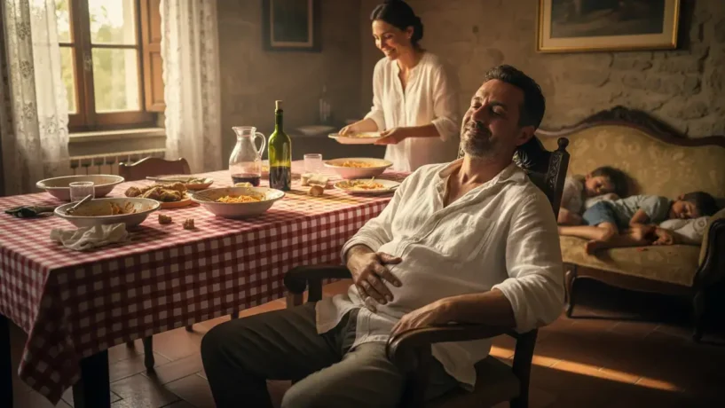 Italiano com abbiocco, sonolência após refeição farta, palavra italiana sem tradução em português